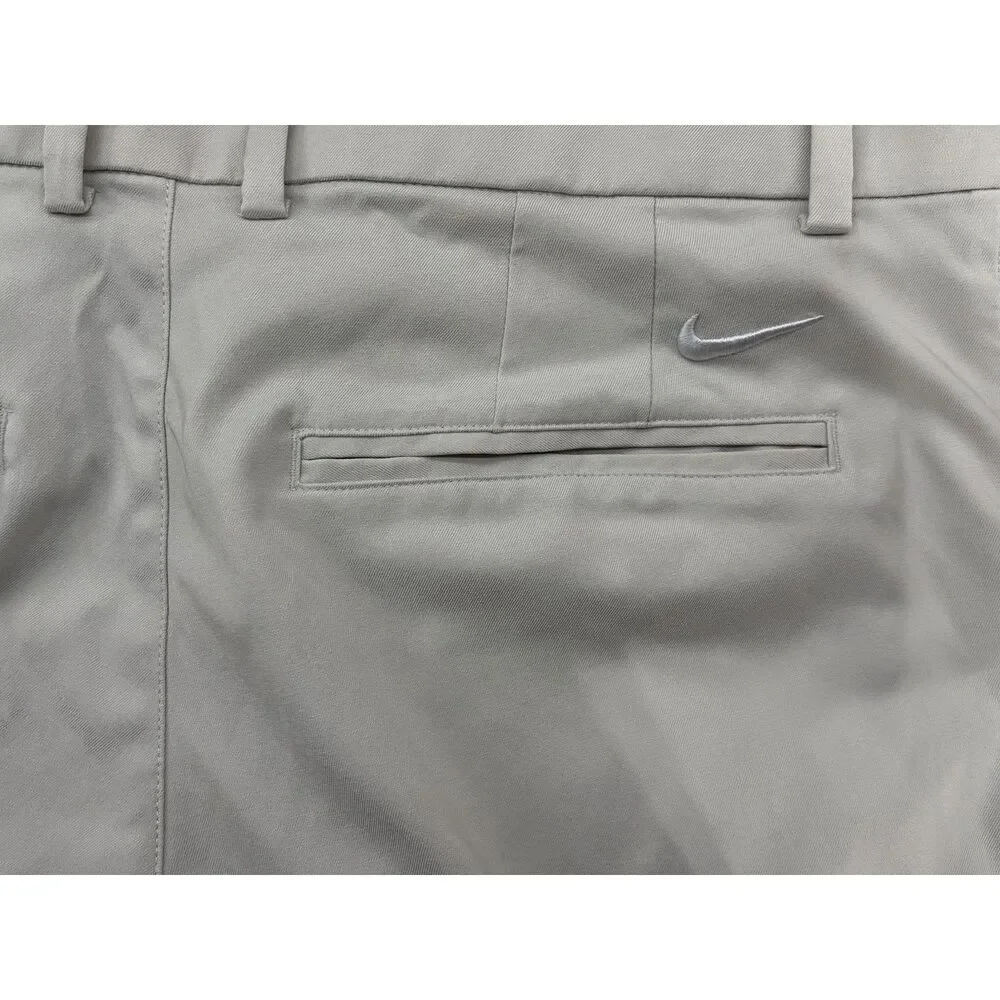 Nike Dri Fit Golf Pants Mens 34x30 Light Grey Standard Fit Flat Front Stretch